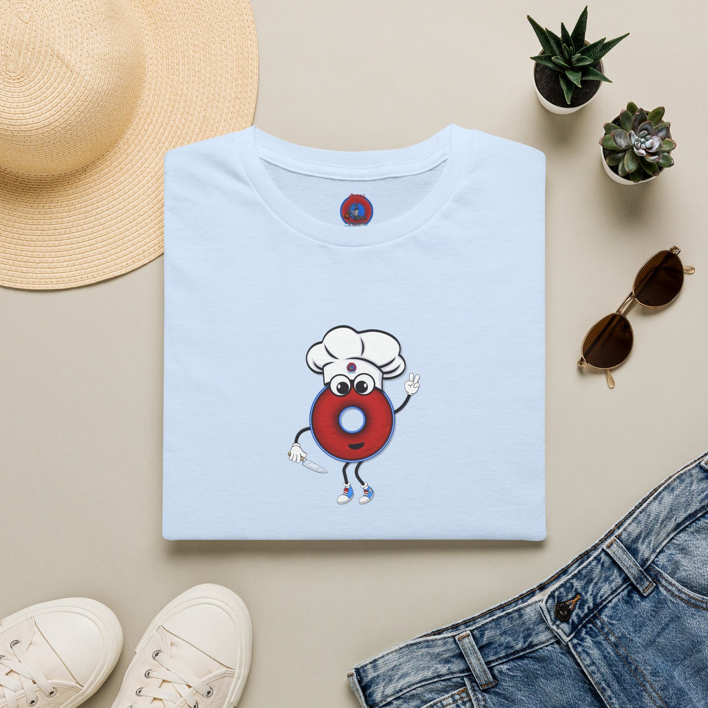Classic Donut Tee - Unisex Soft-Style - "My Phriend the Donut" - plump vivid red donut