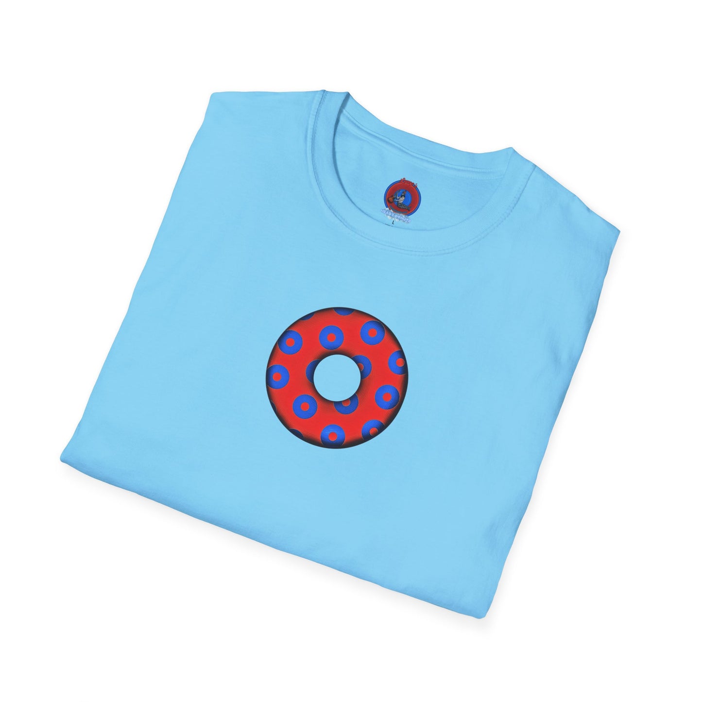 Plain Donuts/Unisex Soft-Style - "Plain Blimpy Paradoxical Donuts" - red/blue donuts
