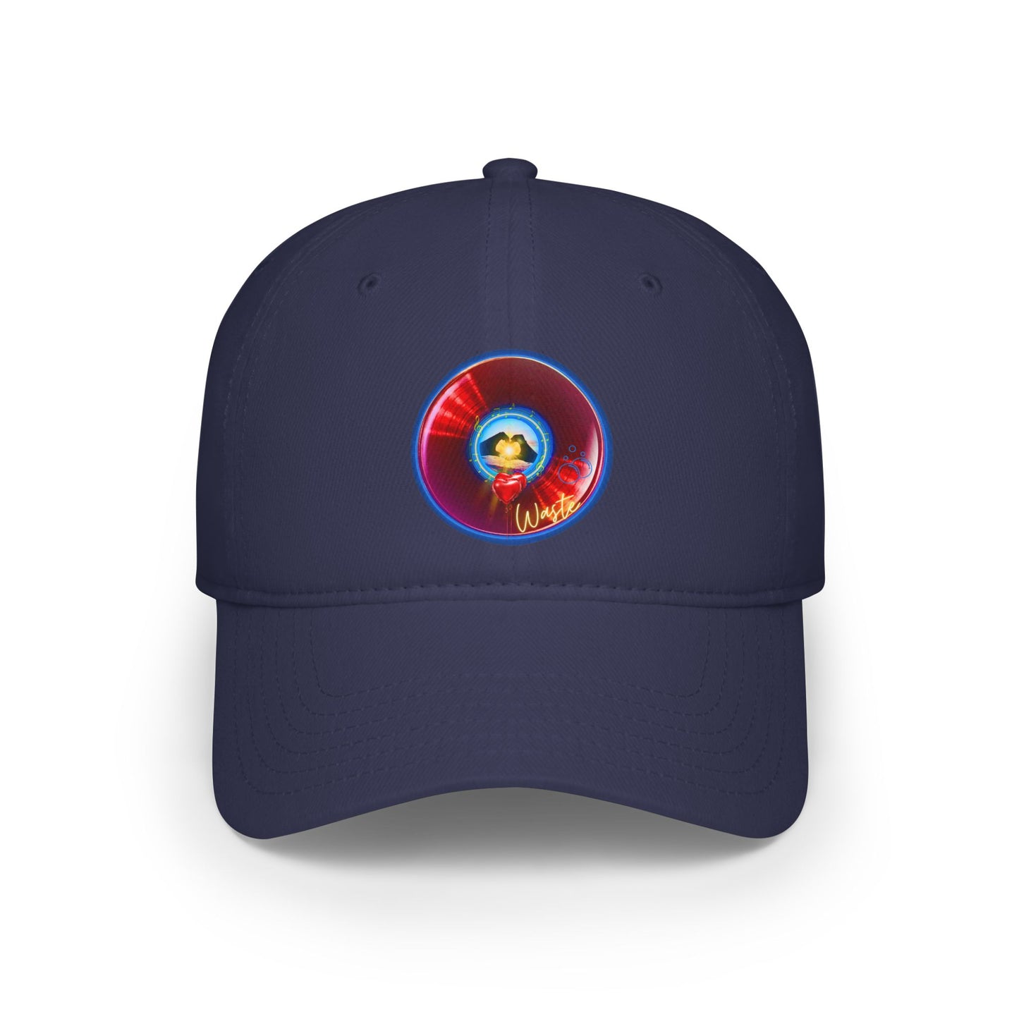 Lumpy Donut Baseball Cap - "Waste of a Perfectly Good Donut Cap" - variant 2 - vivid red record donut w/