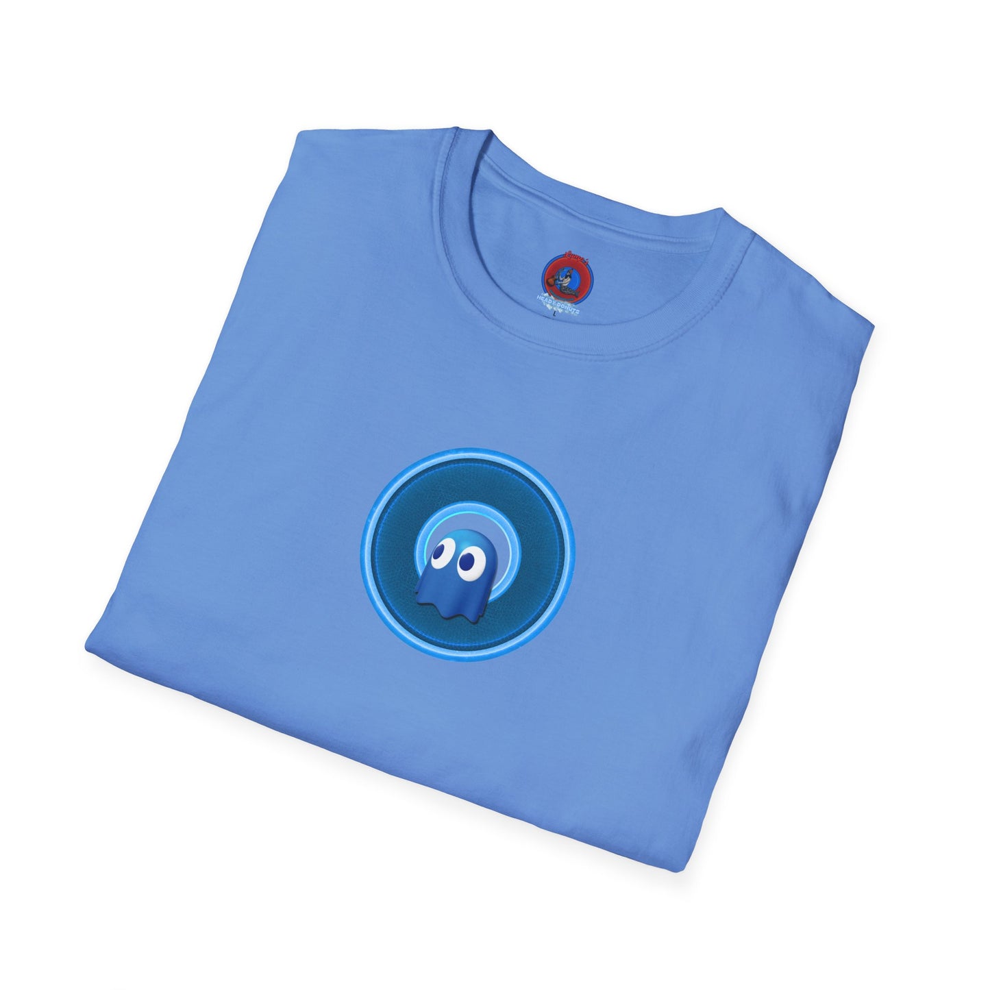 Classic Donut Tee - Unisex Soft-Style - "The Story of the Donut - a Ghostly Good Time" - variant 2 - blue/light blue rustic donut