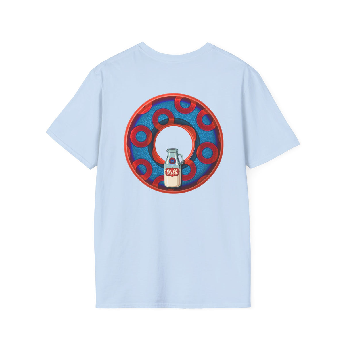 Classic Donut Tee - Unisex Soft-Style - "Wooked Cream - YEMSG Donut " - blue/red rustic paradox donut - variant 1