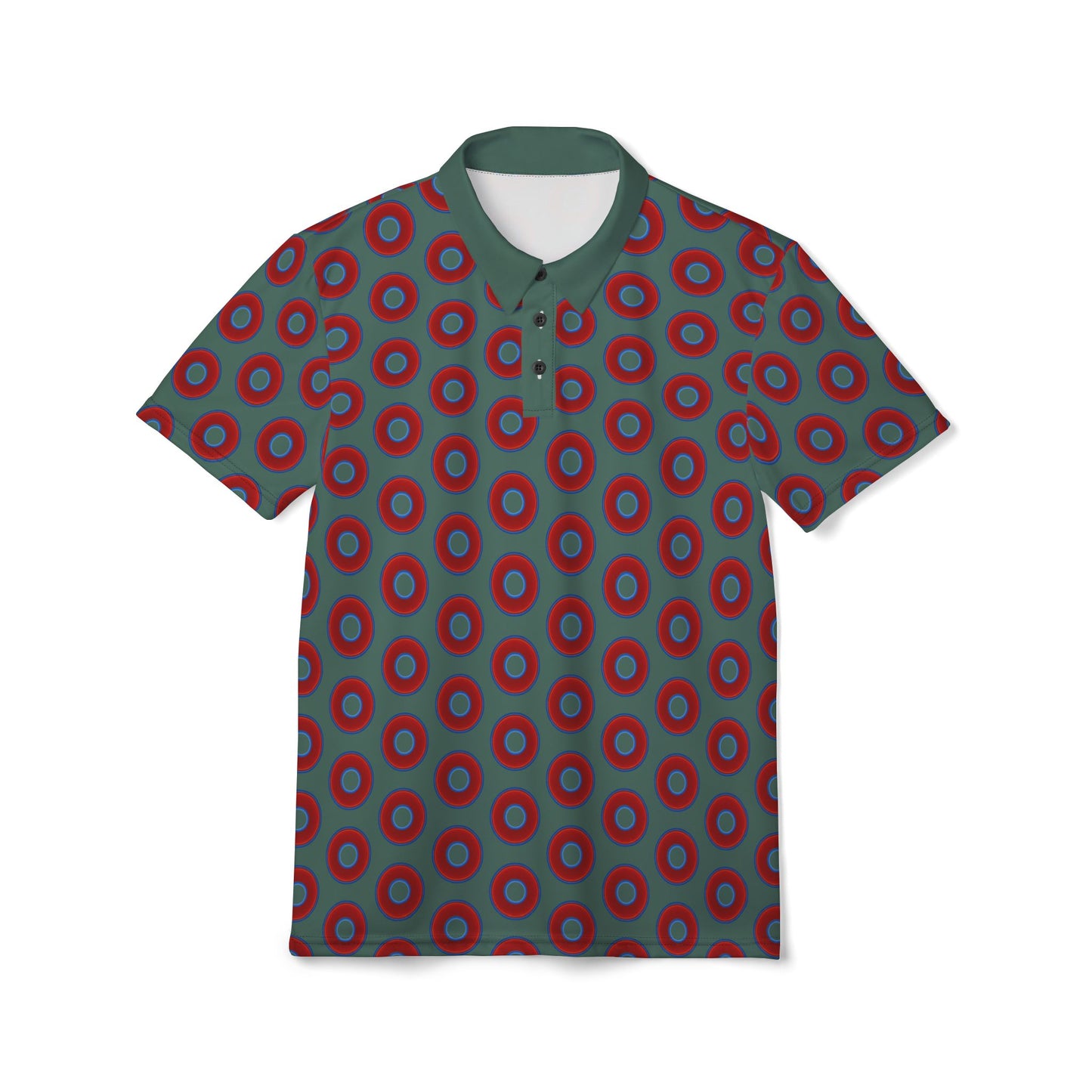 AOP Donut Polo - vivid donut print w/Fenway green background [unisex]