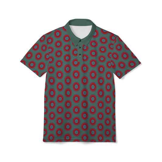AOP Donut Polo - vivid donut print w/Fenway green background [unisex]