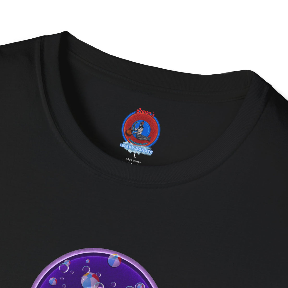 Classic Donut Tee - Unisex Soft-Style - "Sure That Sirens Made This Donut For Me" - vivid dark purple/light purple donut