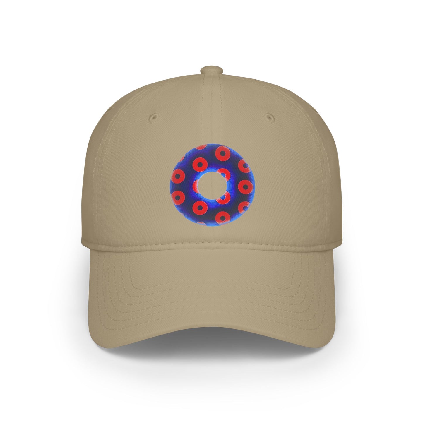 Lumpy Donut Baseball Cap - "Plain [Mary] Jane" - paradoxical dark blue/red blimpy donut w/