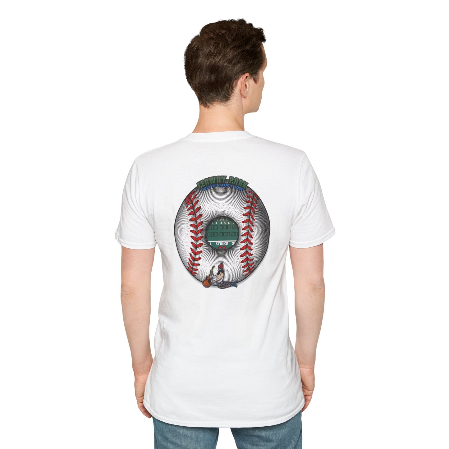 Classic Donut Tee - Unisex Soft-Style - "Phenway Ballpark Donuts" - white/red major league donut - variant 6