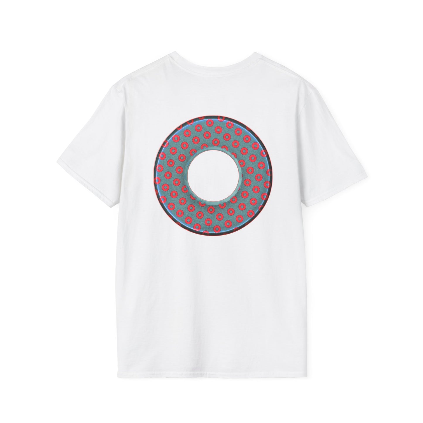 Plain Donuts/Unisex Soft-Style - "Plain Electric Paradoxical Donuts" - steel blue/red donuts