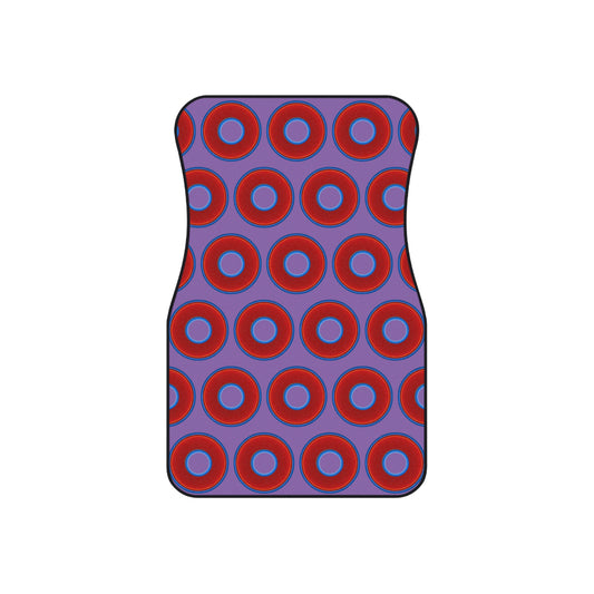 Contacted Car Mats - vivid donut print w/light purple background