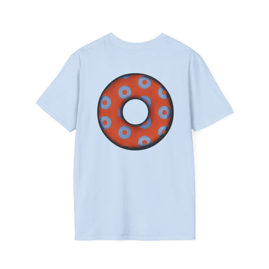 Plain Donuts/Unisex Soft-Style - "Plain Blimpy Paradoxical Donuts" - light blue/orange donuts