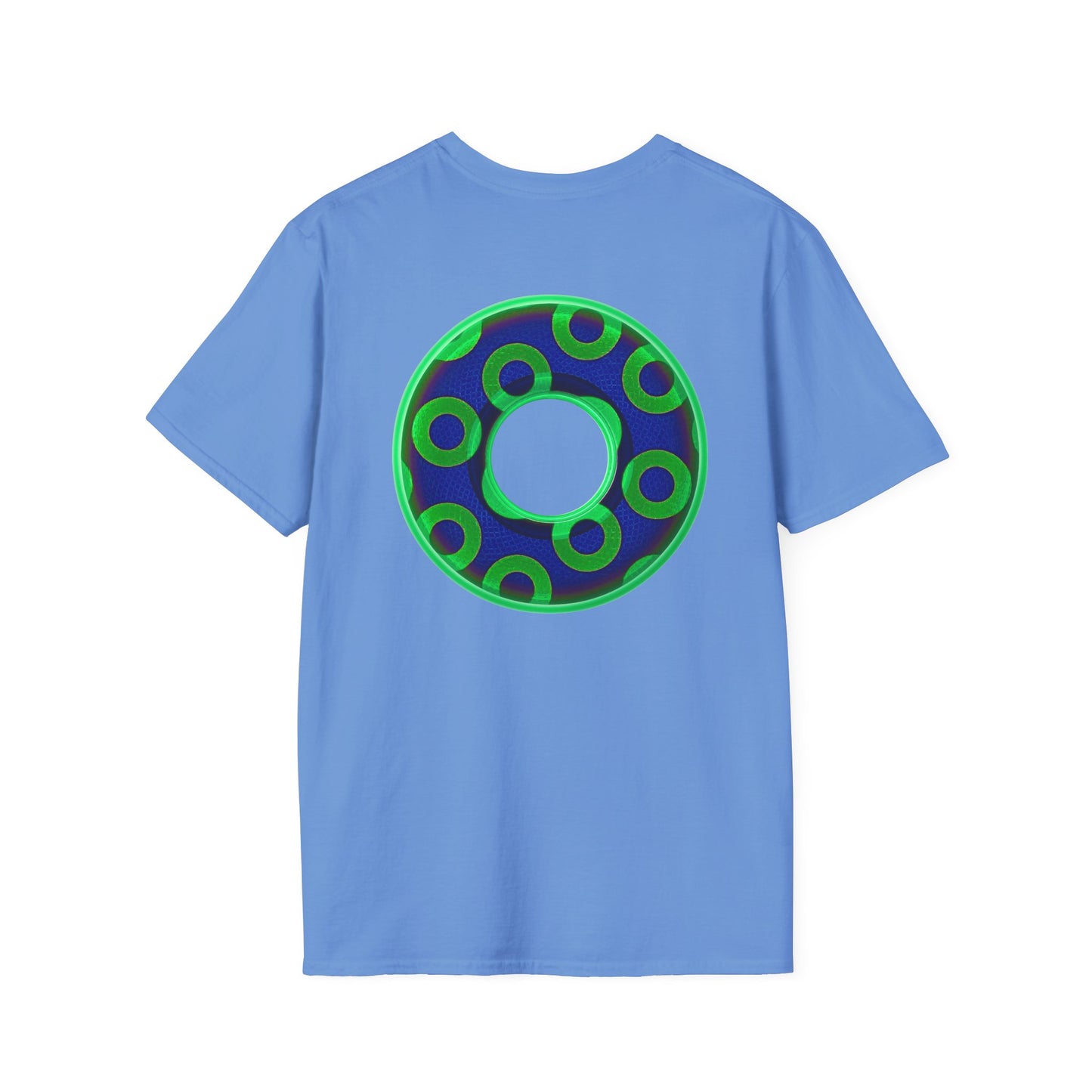 Plain Donuts/Unisex Soft-Style - "Plain Rustic Paradoxical Donuts" - light green/dark blue donuts