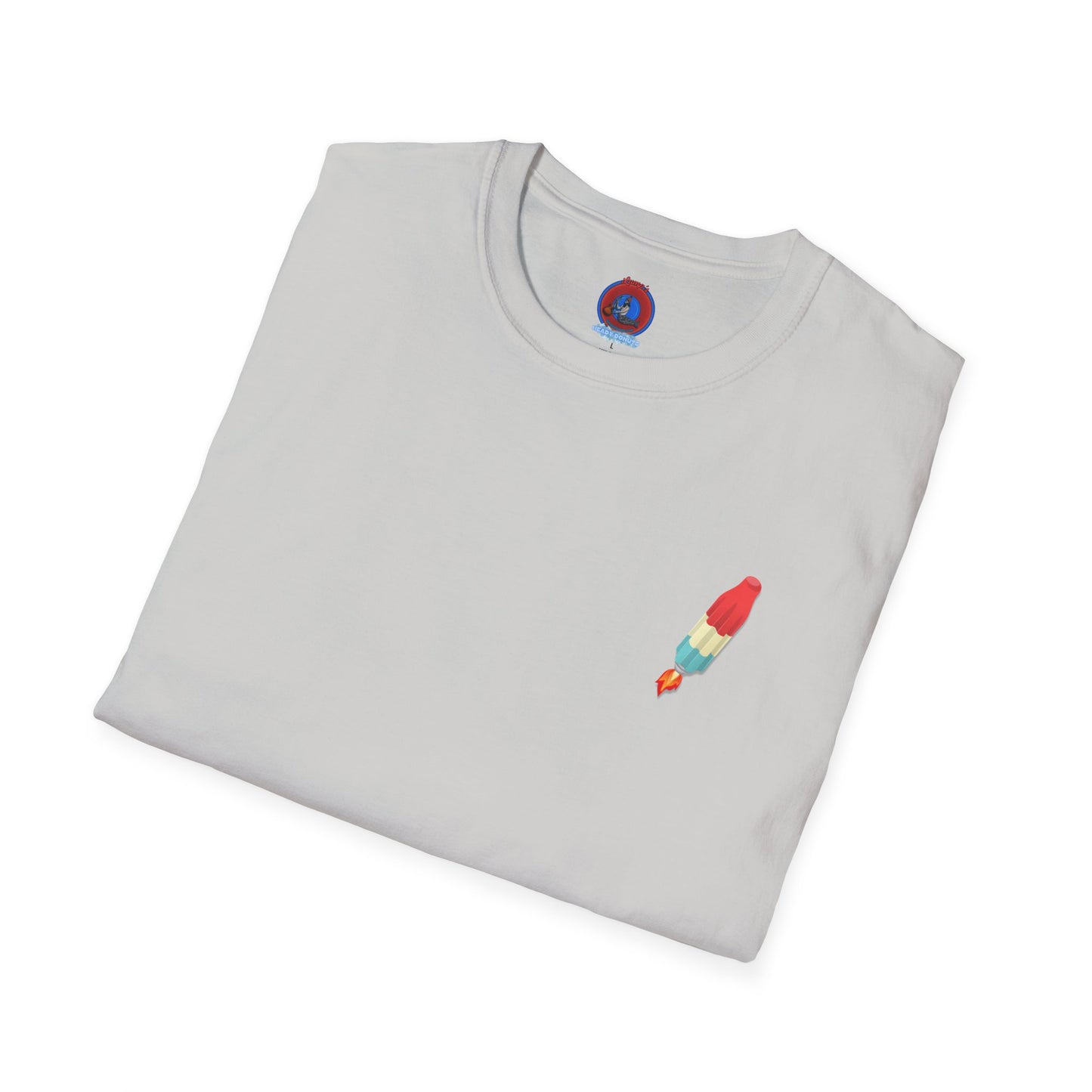 Classic Donut Tee - Unisex Soft-Style - "Blow this Popsicle Stand" - red/blue/cream - bomb pop