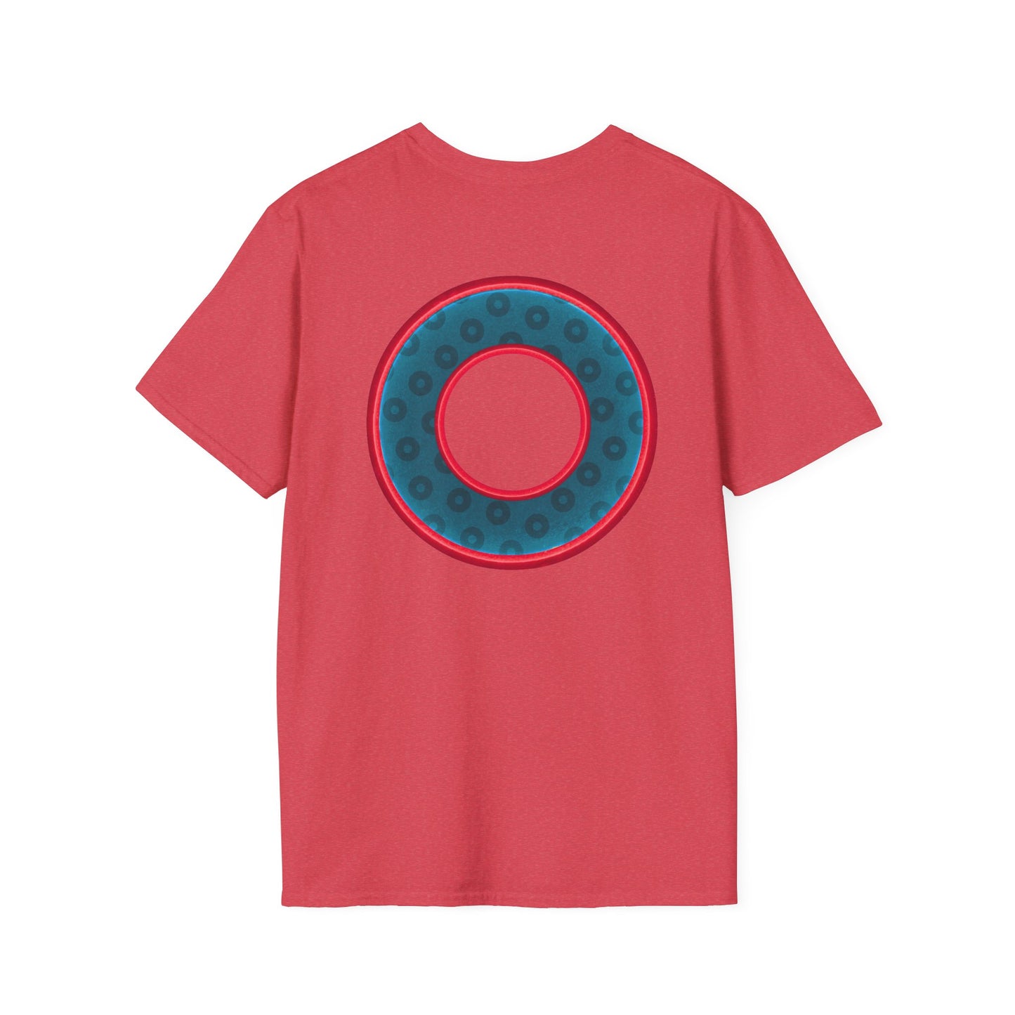 Plain Donuts/Unisex Soft-Style - "Plain Wide Mouthed Paradoxical Donuts" - dark aquamarine blue/red donuts