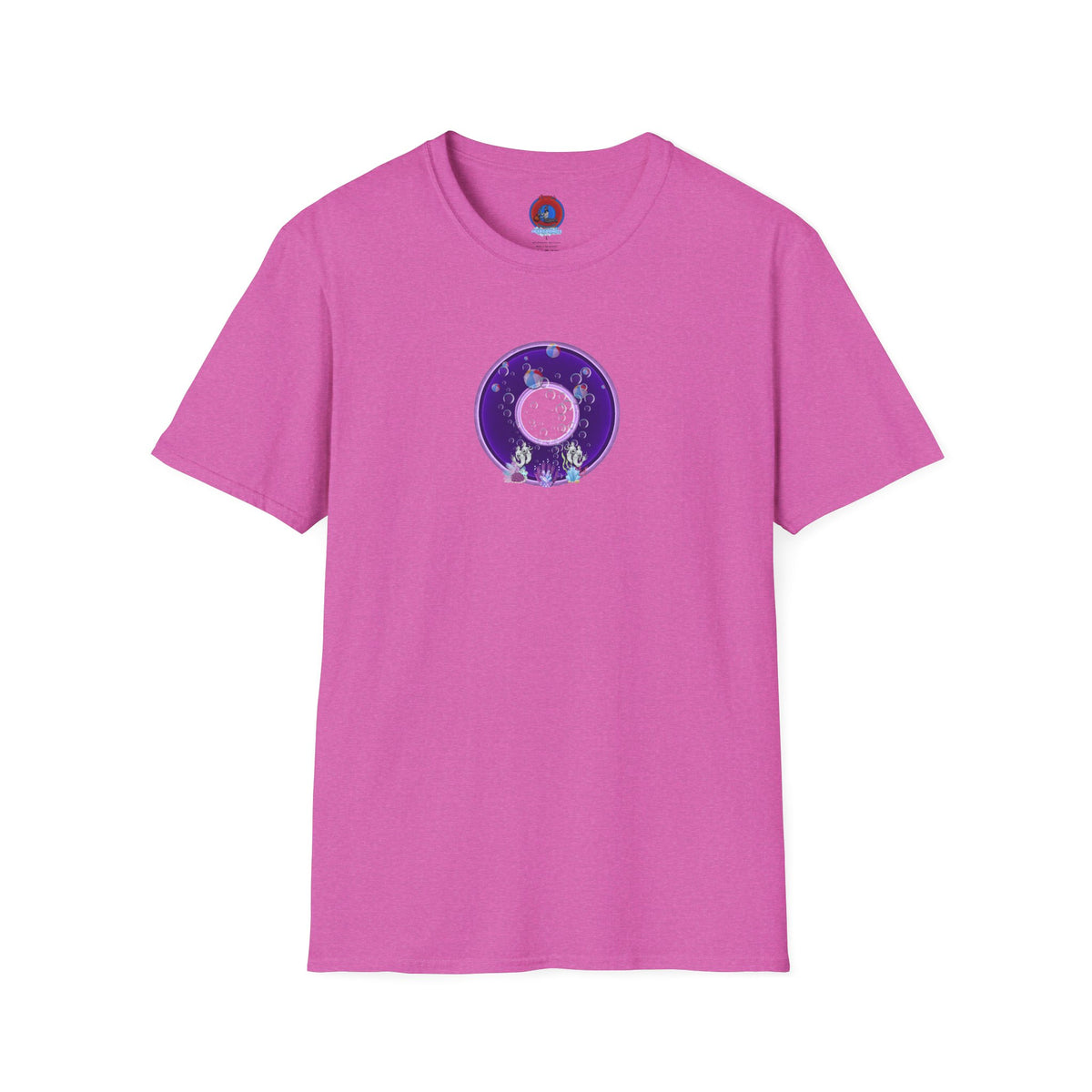 Classic Donut Tee - Unisex Soft-Style - "Sure That Sirens Made This Donut For Me" - vivid dark purple/light purple donut
