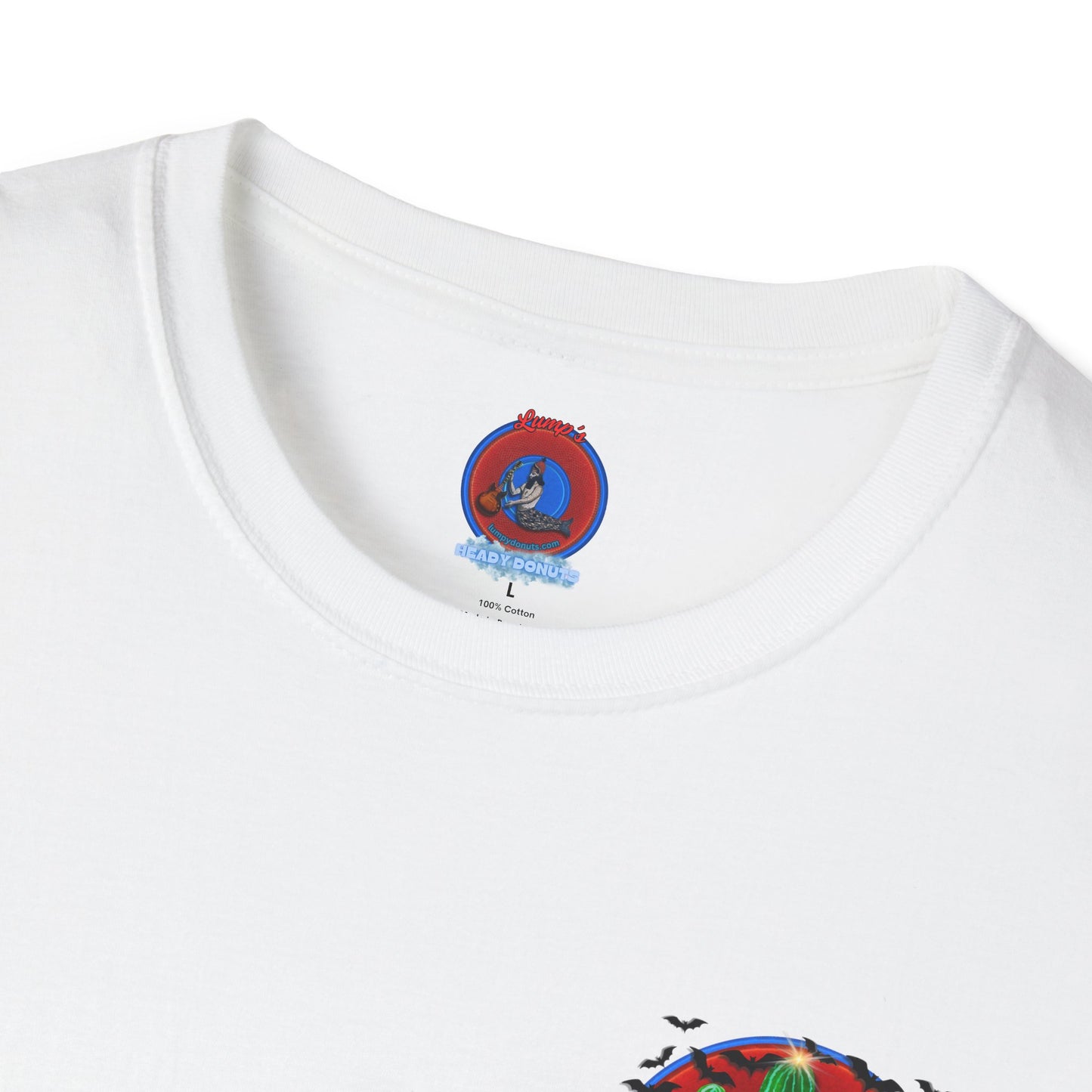 Classic Donut Tee - Unisex Soft-Style - "Raoul Duke's Sinfully Delicious Donut" - vivid red donut