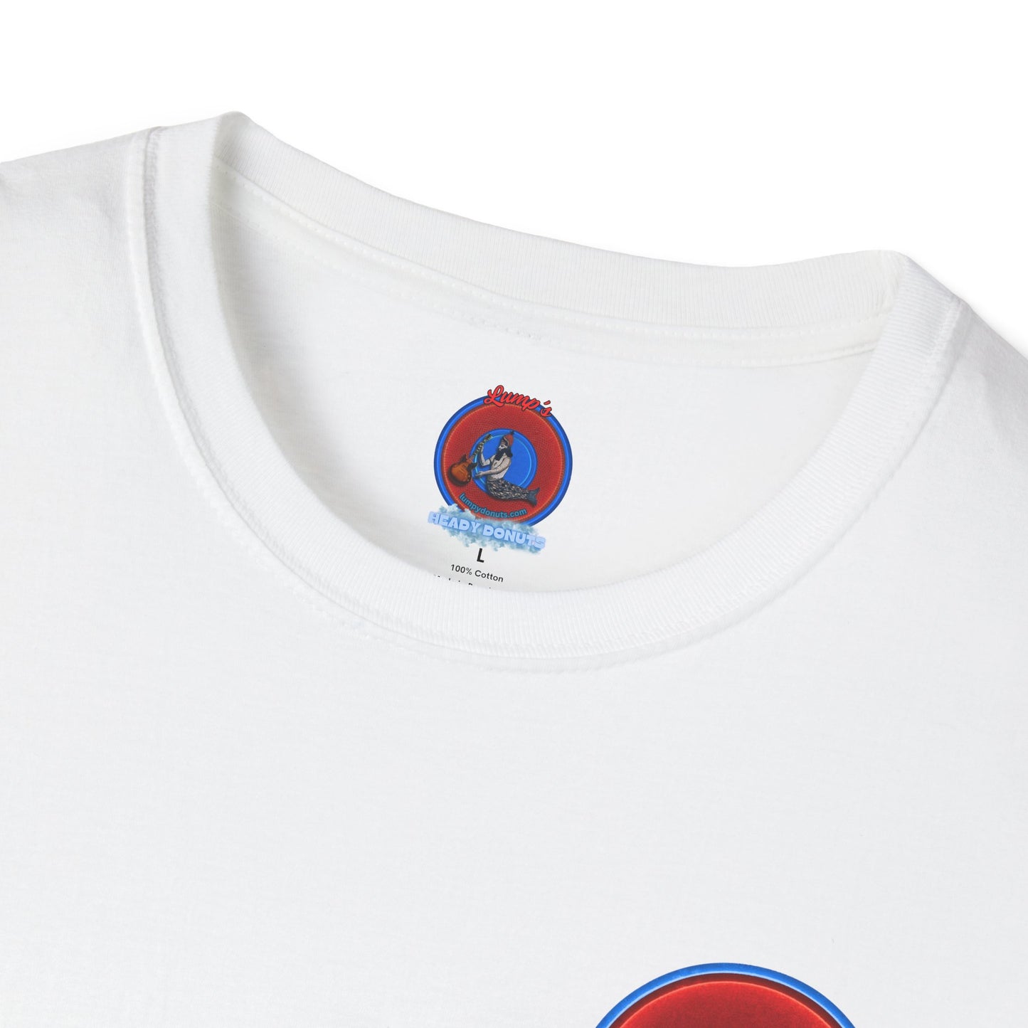 Classic Donut Tee - Unisex Soft-Style - "Rage Side Donut" - vivid red donut - variant 2