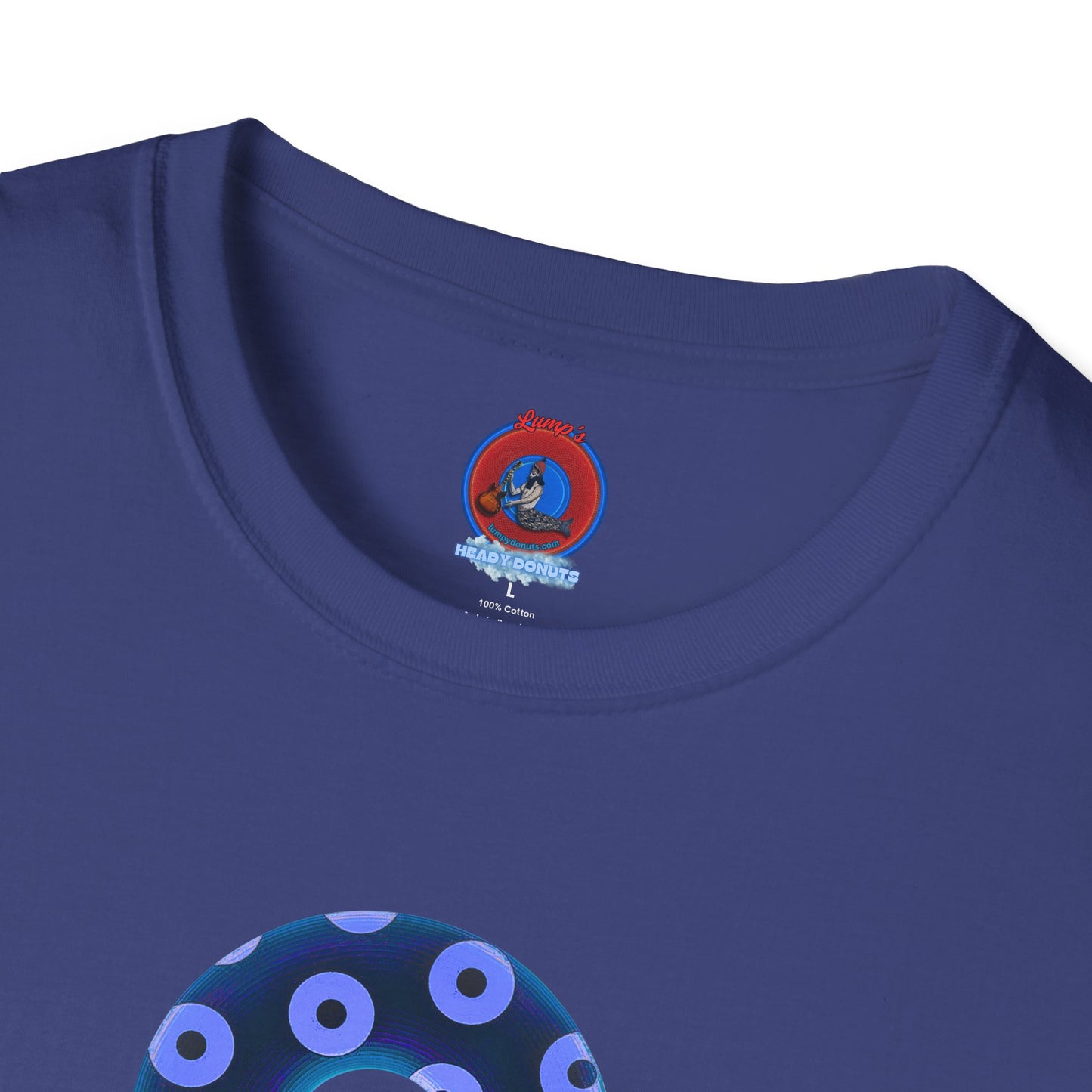 Plain Donuts/Unisex Soft-Style - "Plain Blimpy Paradoxical Donuts" - dark blue/Caroline blue donuts
