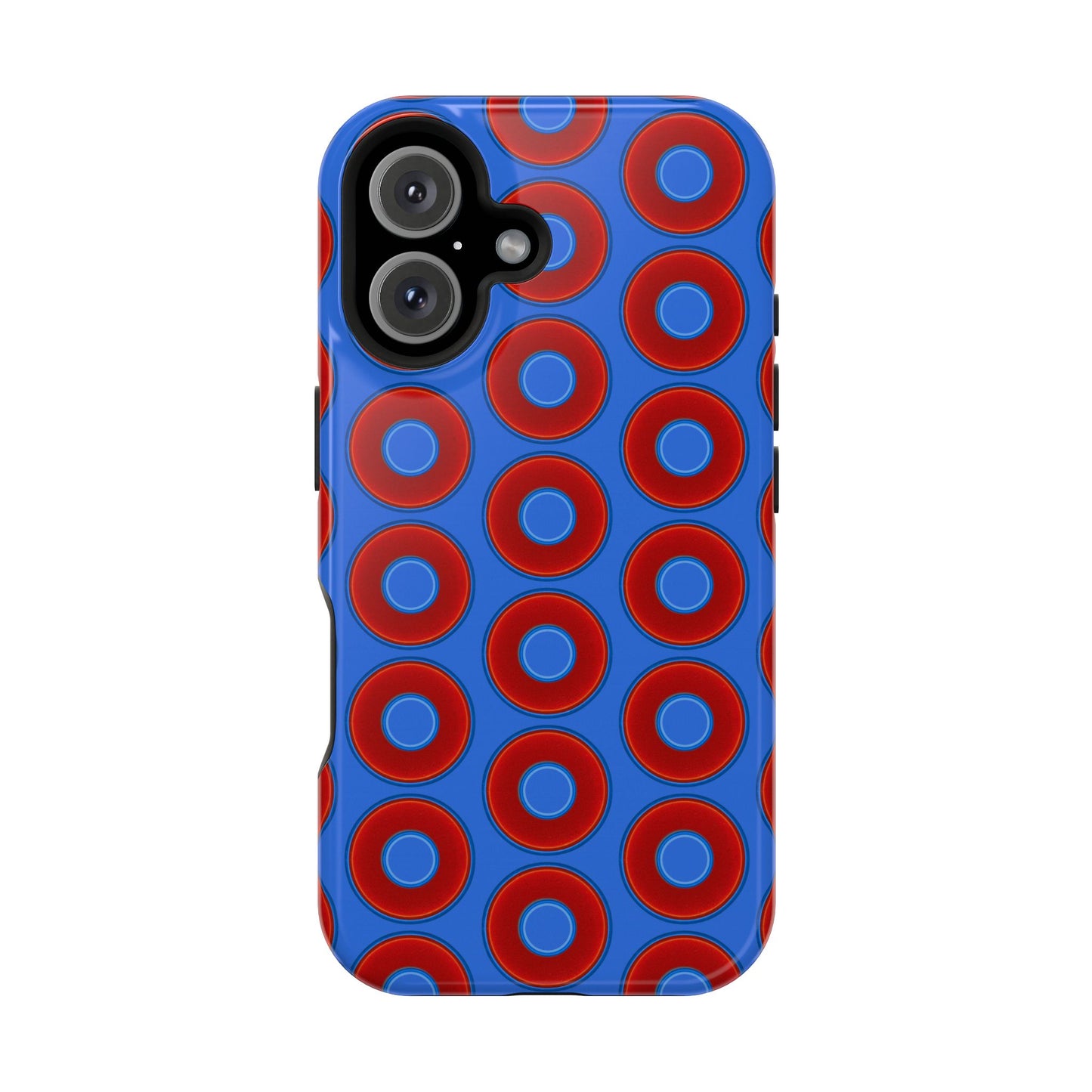 Magnetic Tough Donut Case - red vivid donut print w/medium royal blue background