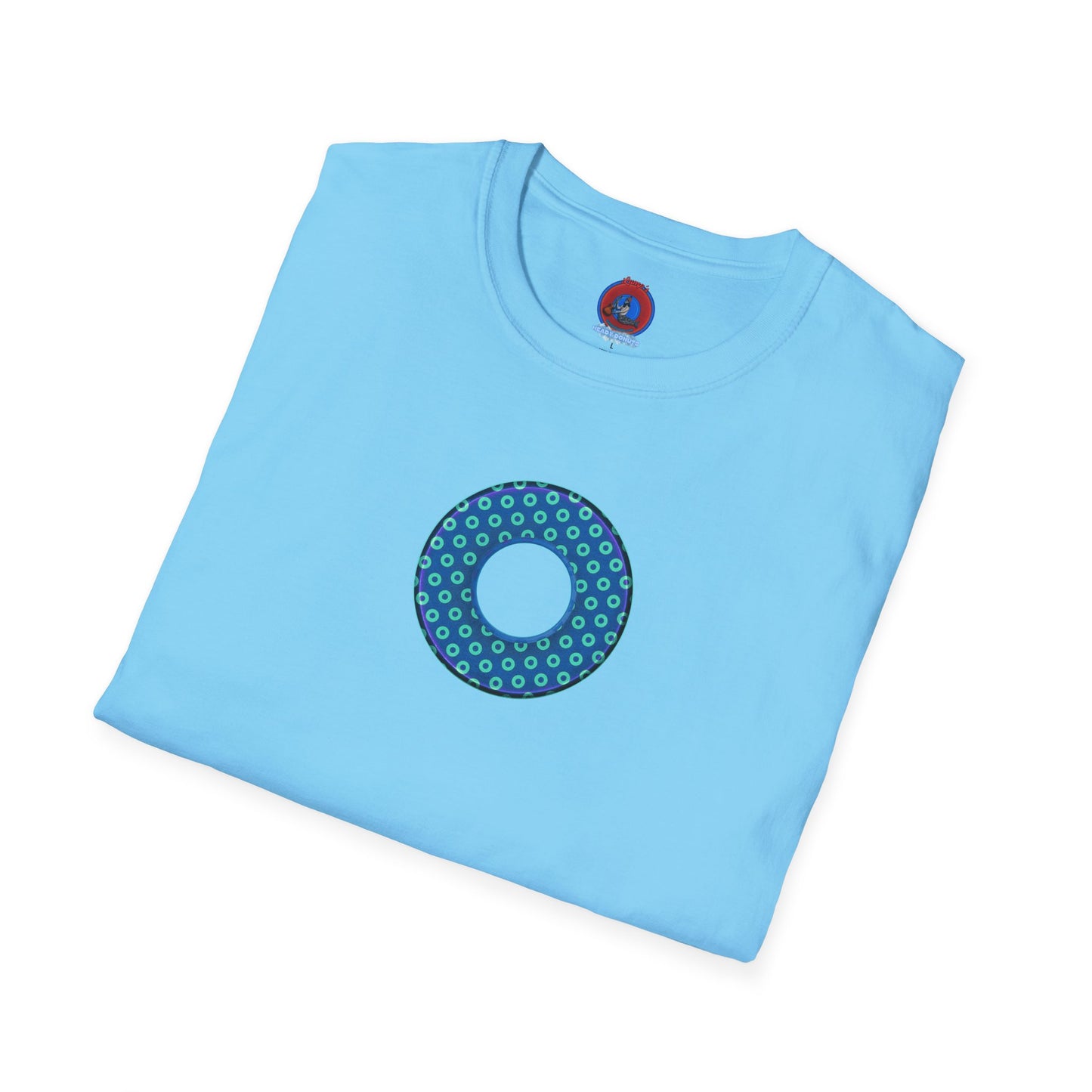 Plain Donuts/Unisex Soft-Style - "Plain Electric Paradoxical Donuts" - blue/seafoam green donuts