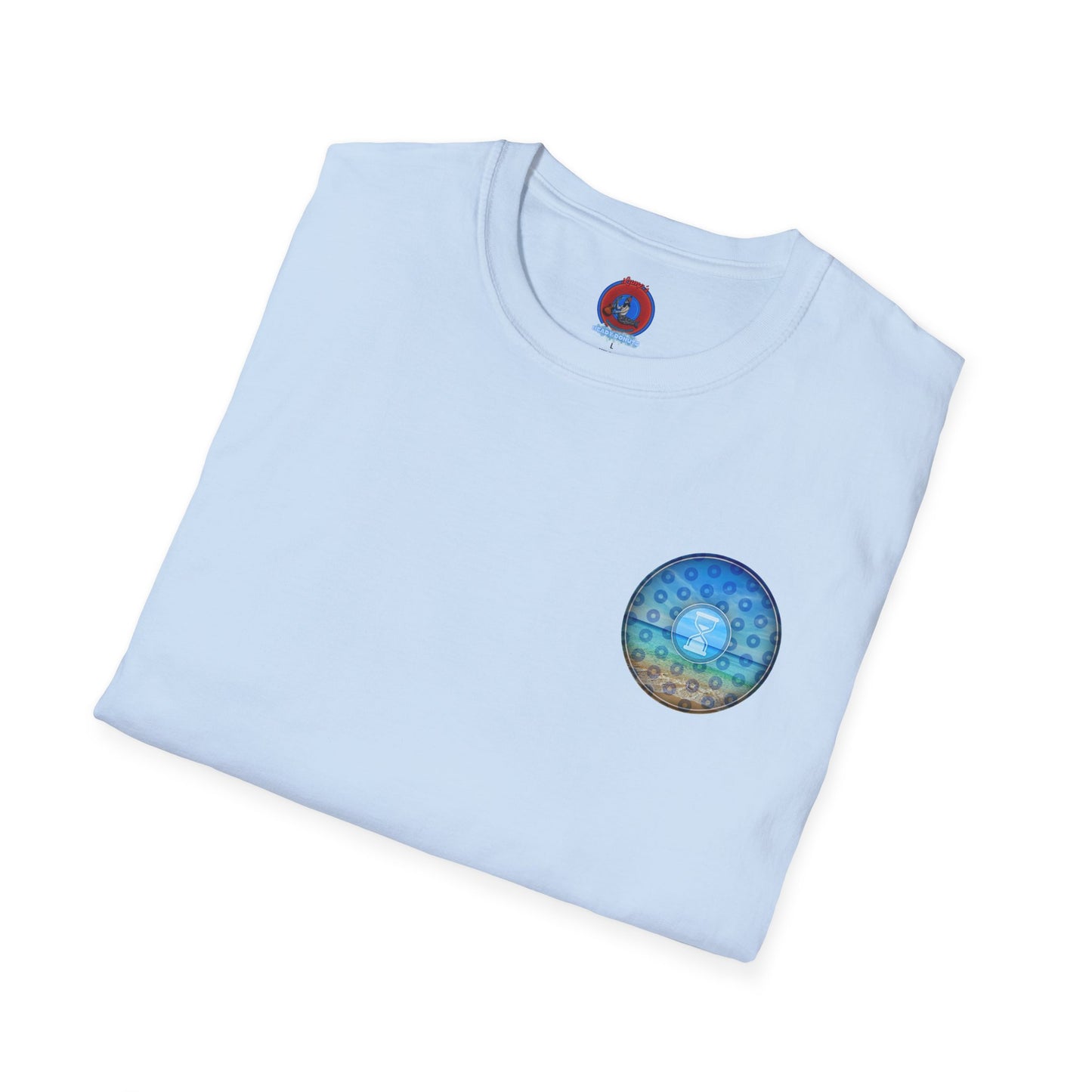 Classic Donut Tee - Unisex Soft-Style - "Still Loading Sand" - vivid blue paradoxical pic donut - variant 2