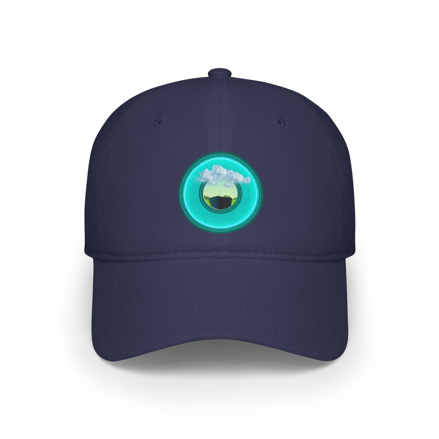 Lumpy Donut Baseball Cap - "Got Rhombus?" - variant 5 - rustic teal donut w/