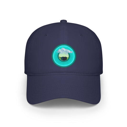 Lumpy Donut Baseball Cap - "Got Rhombus?" - variant 5 - rustic teal donut w/