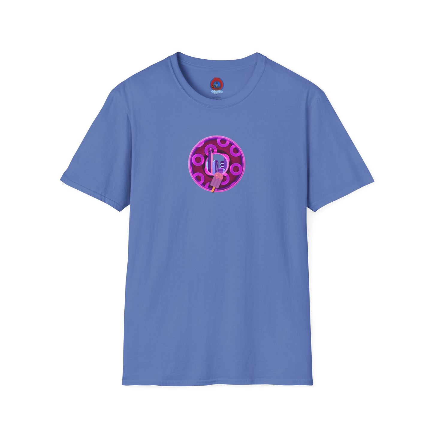 Classic Donut Tee - Unisex Soft-Style - "It's Ice Cream Popsicles - YEMSG Donut" - purple/magenta paradox donut - variant 2