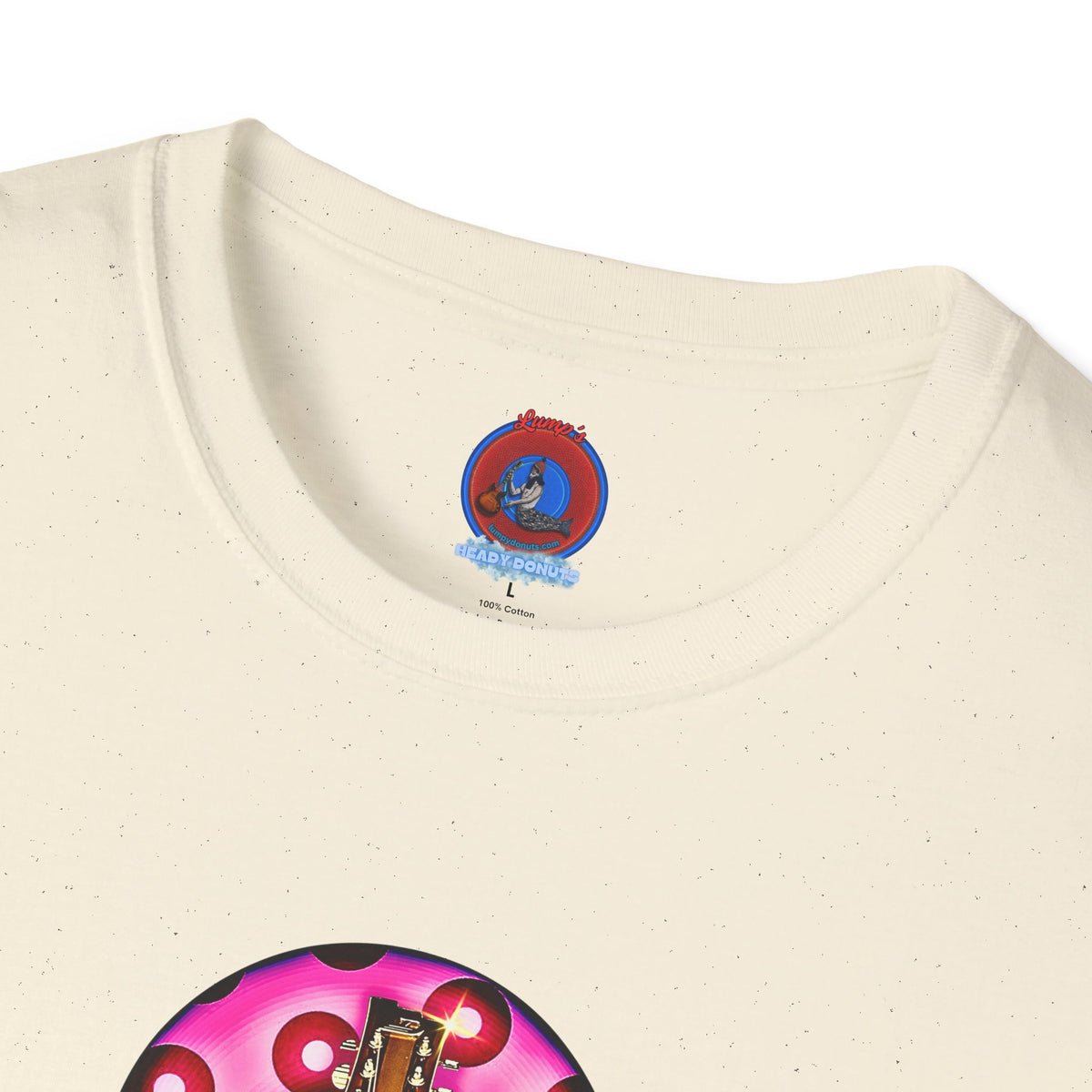 Classic Donut Tee - Unisex Soft-Style - "Would You Be My Donut?" - paradoxical bubblegum pink/red donut - variant 2