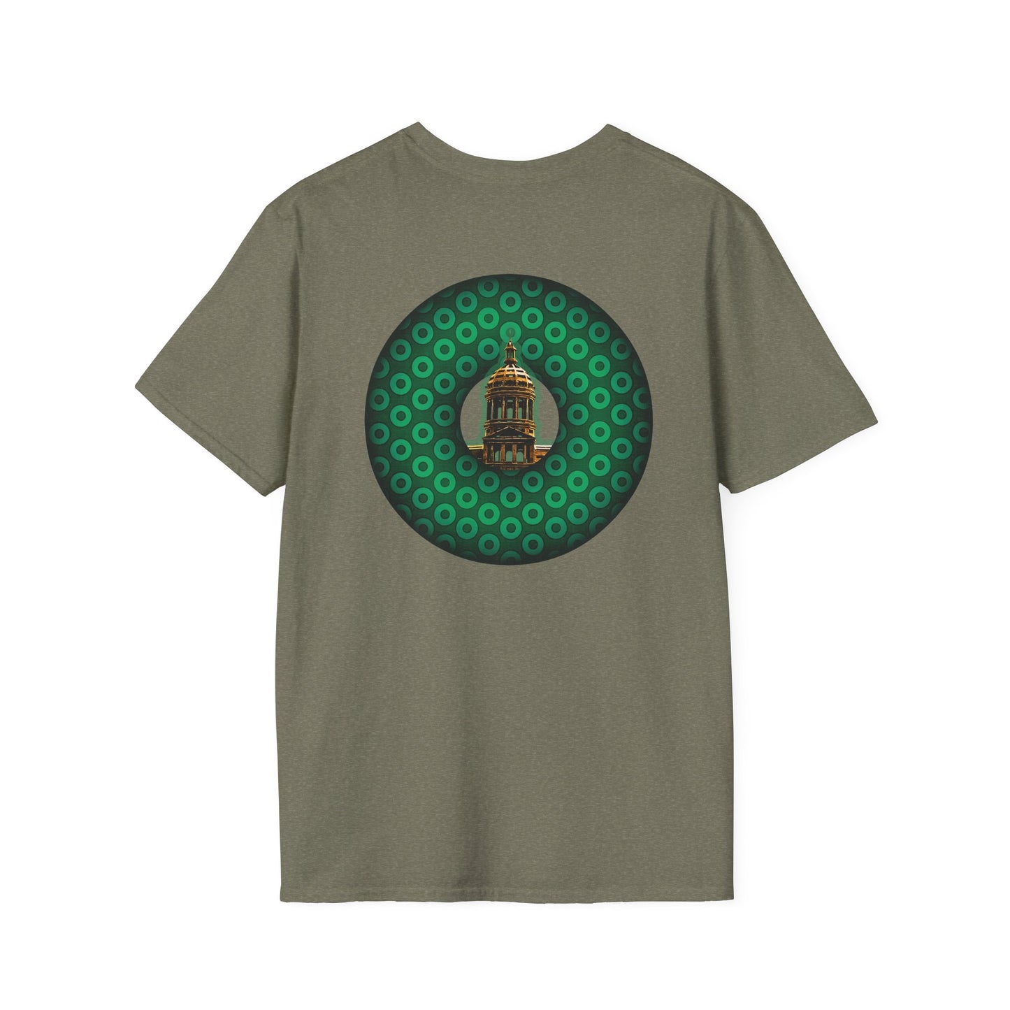 Classic Donut Tee - "Save Mondegreen City Hall Clock Tower" - paradox donut - series 1.0 - variant 2 - green donut