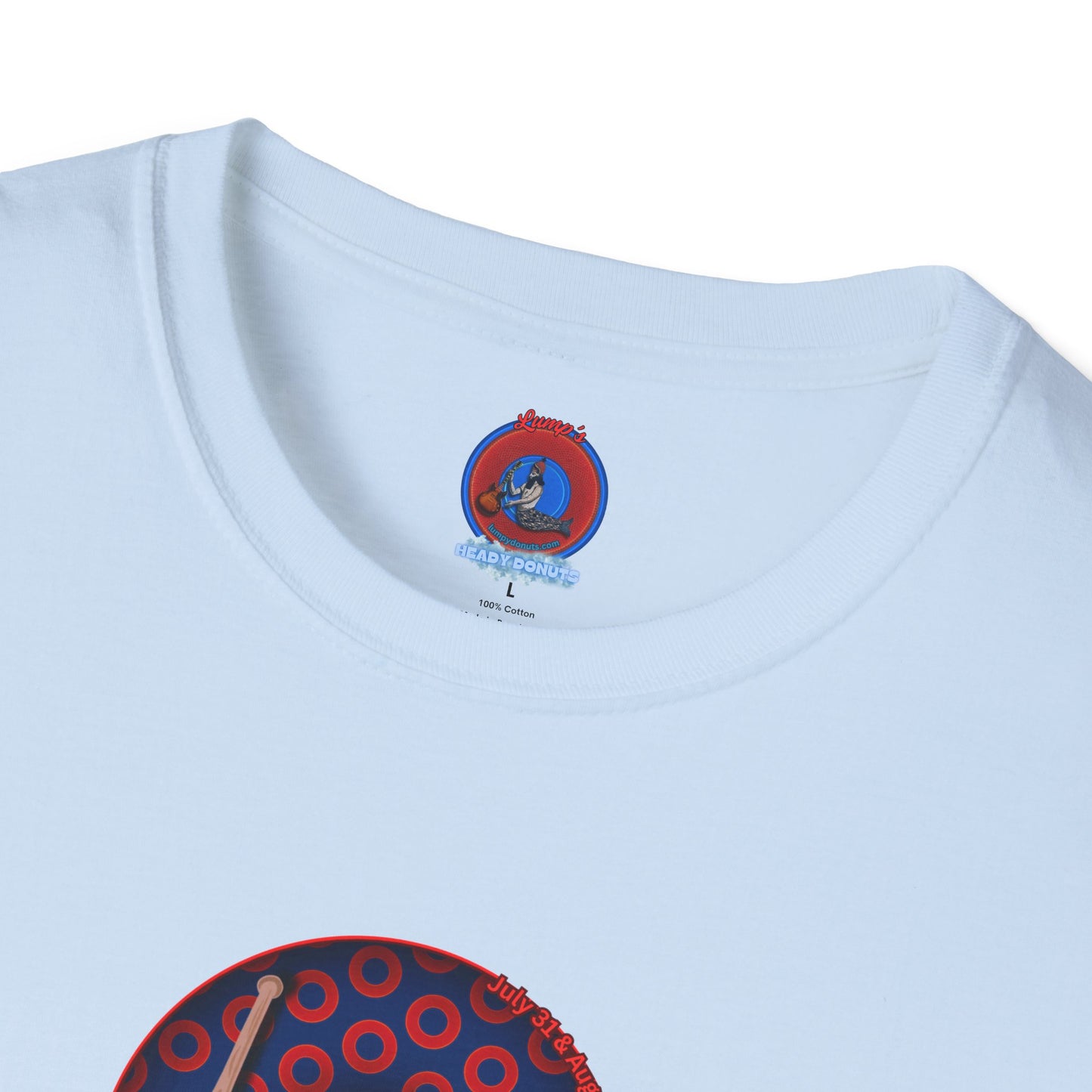 Classic Donut Tee - Unisex Soft-Style - "Phenway Ballpark Donuts" - vivid paradox donut - variant 1