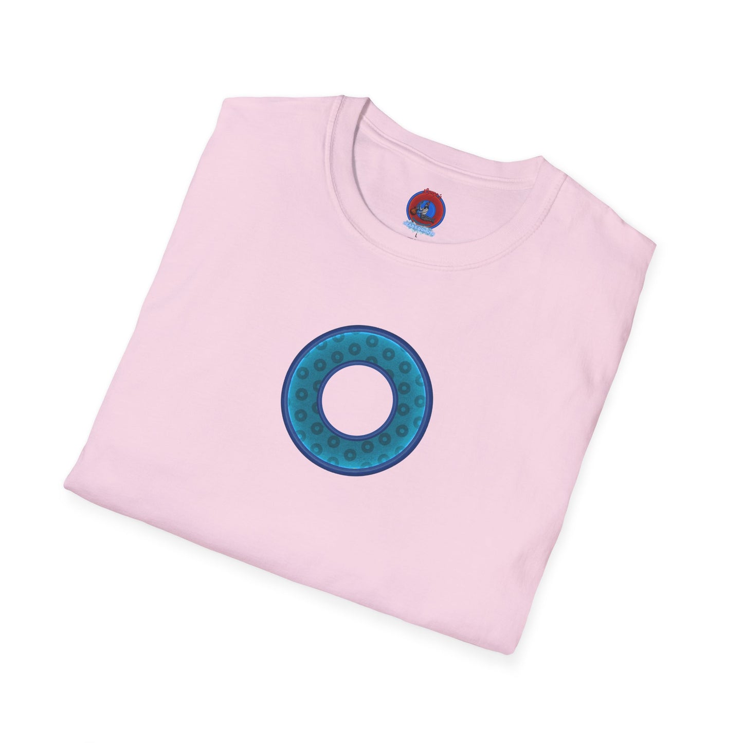 Plain Donuts/Unisex Soft-Style - "Plain Wide Mouthed Paradoxical Donuts" - aquamarine/dark blue donuts