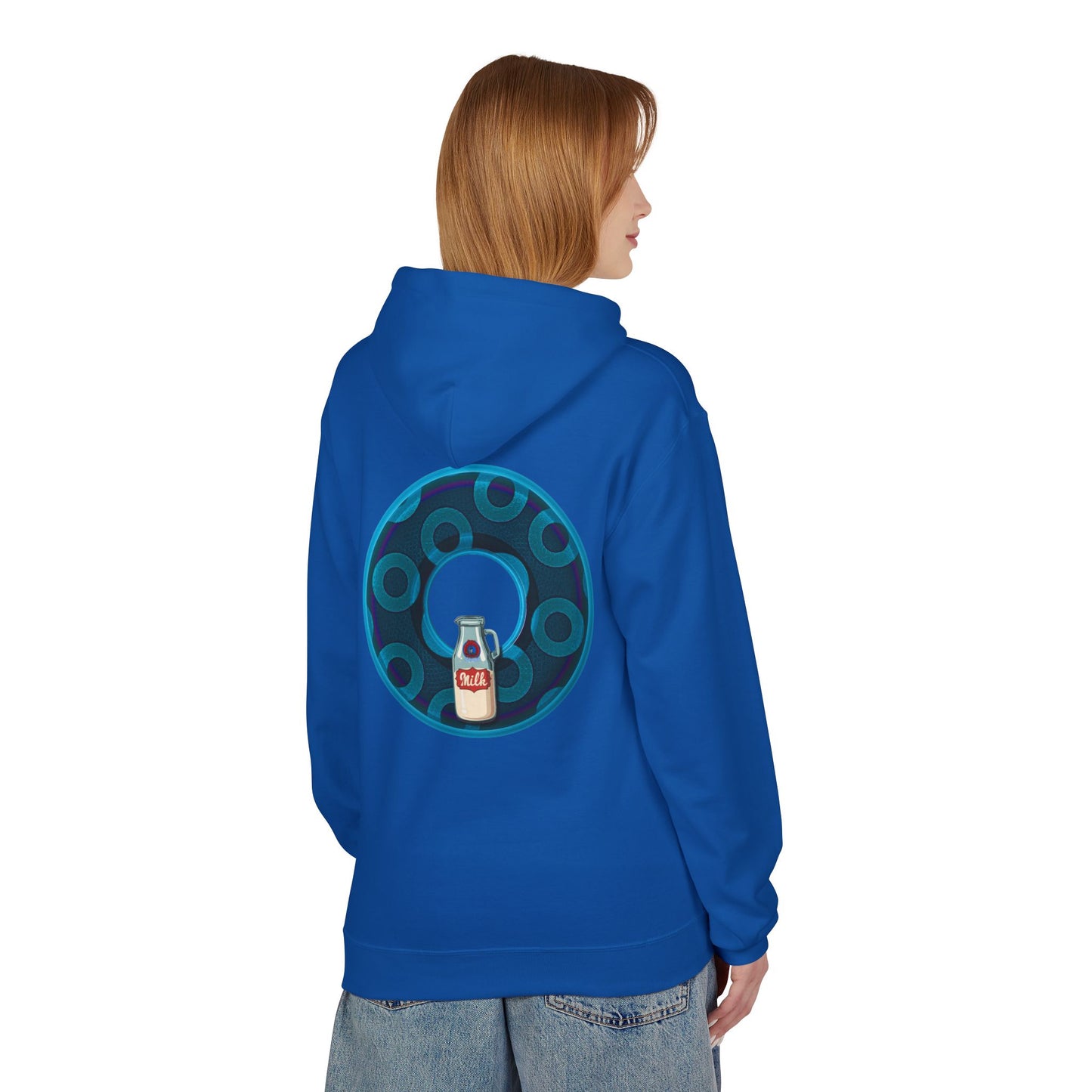 Fleece Harry Hoodies [Midweight Soft-style] - "Wooked Cream Dairy - YEMSG Donut" - blue/blue rustic paradox donut - variant 7