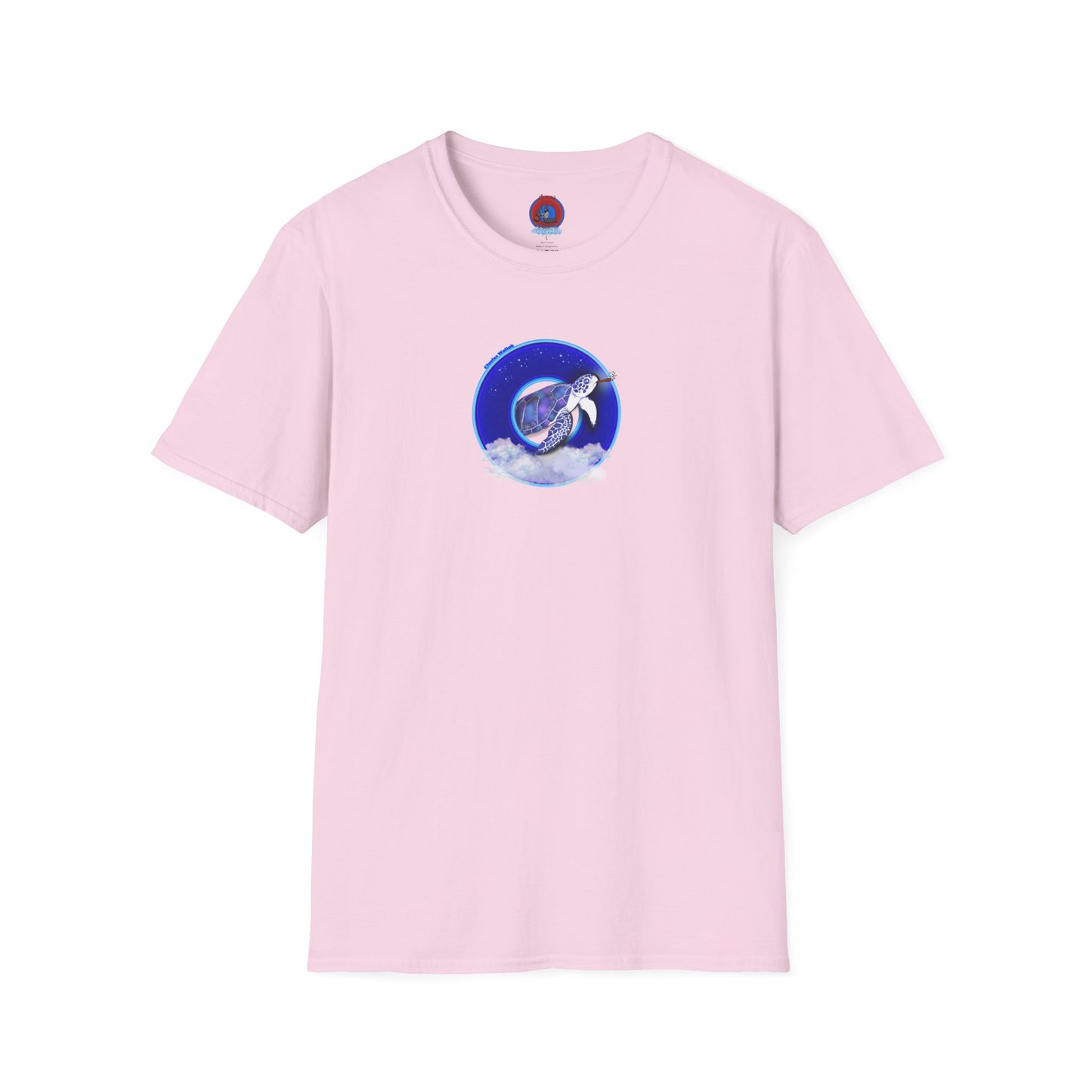 Classic Donut Tee - Unisex Soft-Style - "Clueless Wallob's Donuts" - vivid blue sky donut