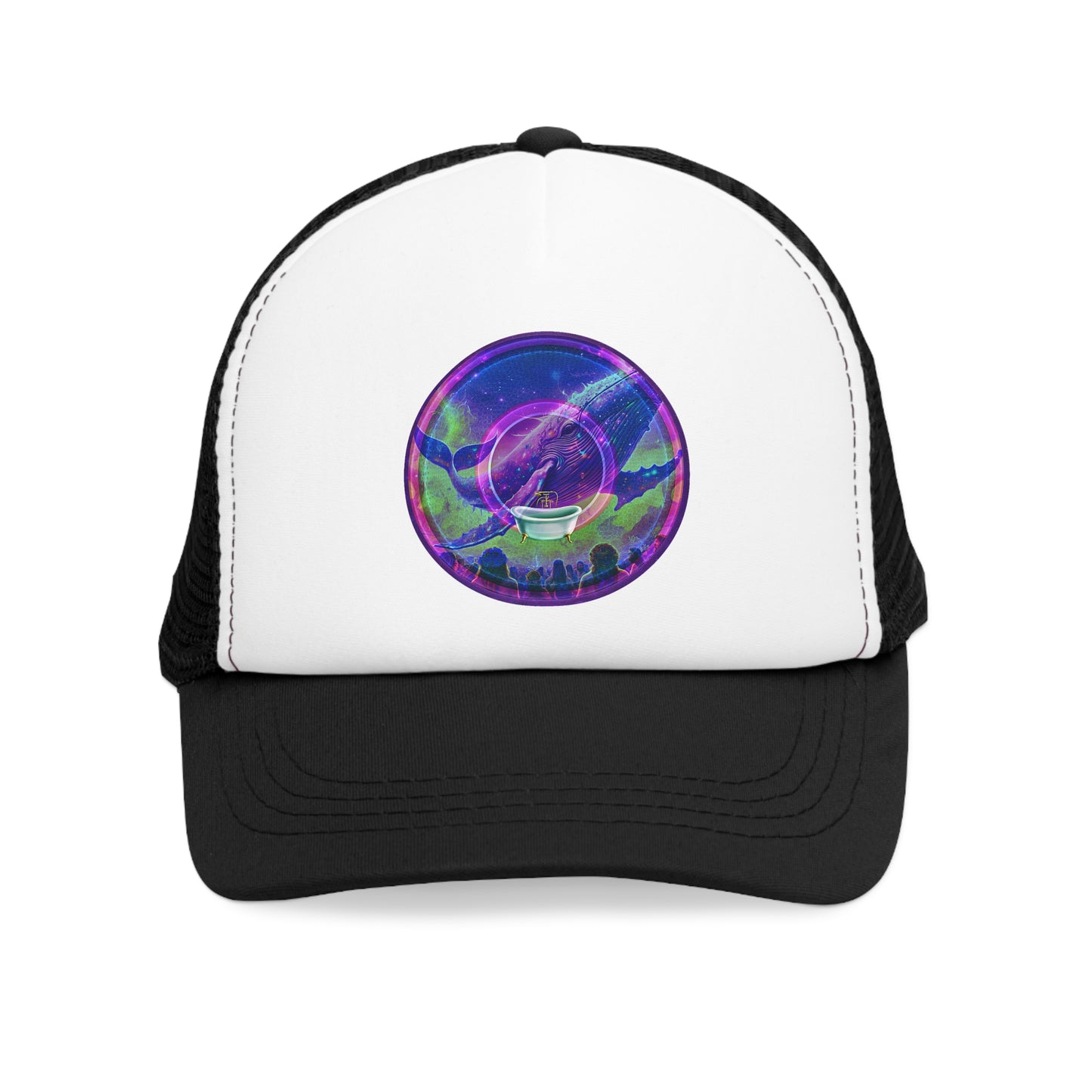 Lumpy Trucker Hat - "A Whale of a Good Time Donut" - variant 1 - blue/picture donut donut