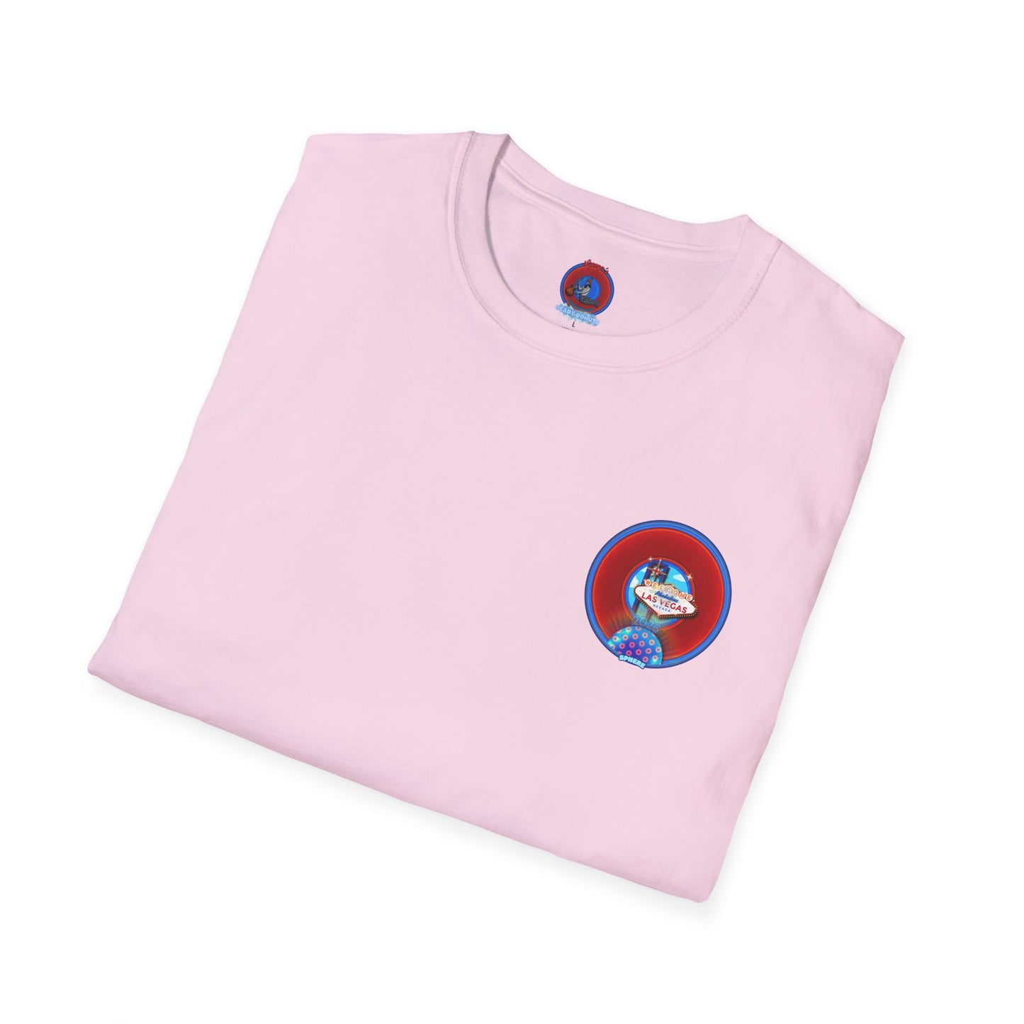 Classic Donut Tee - Unisex Soft-Style - "Viva Las Vegas Donut" - vivid red donut