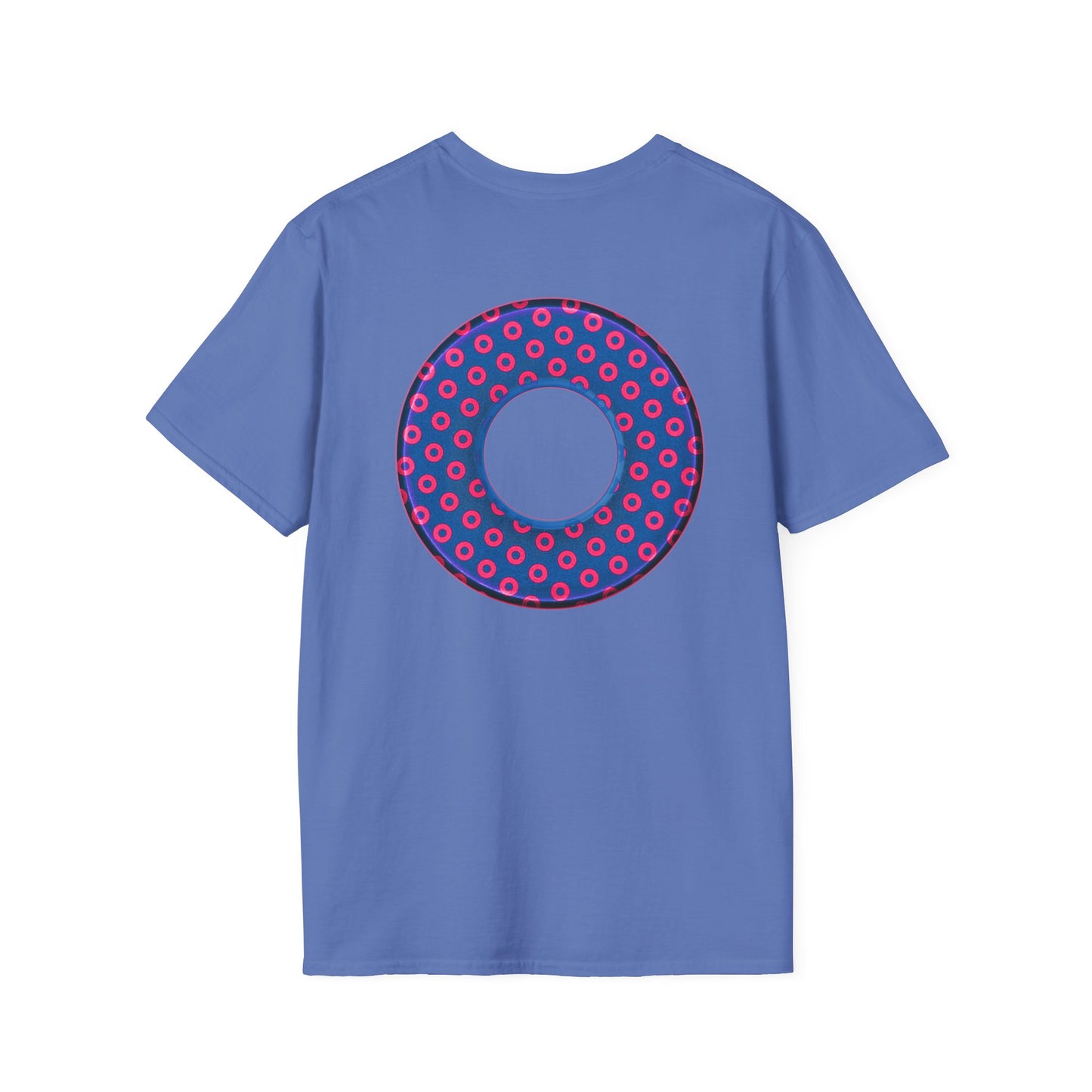 Plain Donuts/Unisex Soft-Style - "Plain Electric Paradoxical Donuts" - hot pink/navy blue donuts