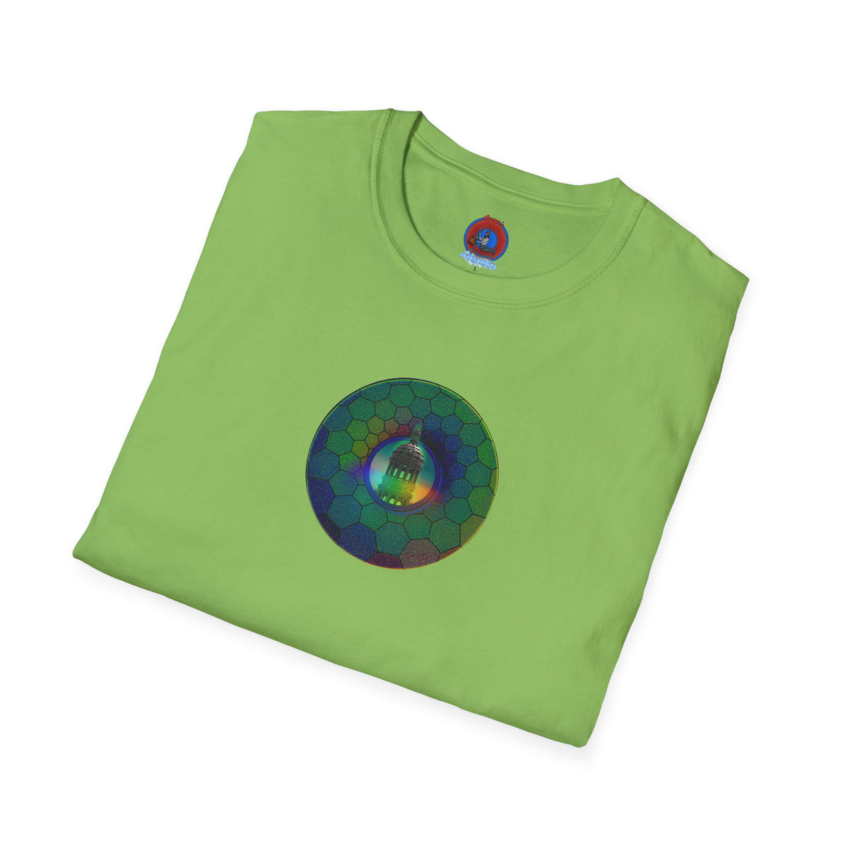 Classic Donut Tee - Unisex Soft-Style - "Save the Mondegreen City Hall Clock Tower" - hexadonut - series 1.0 -variant 1 - green donut