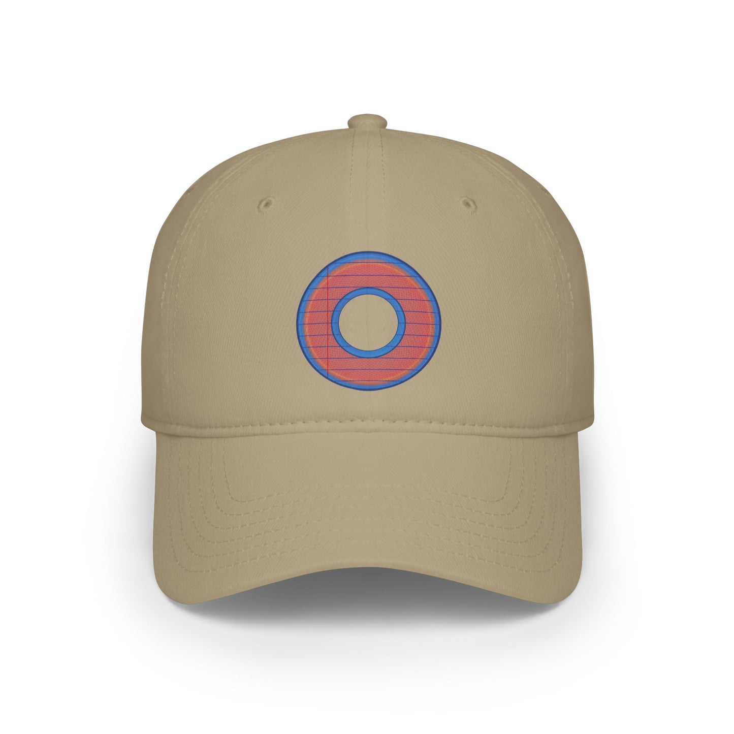 Lumpy Donut Baseball Cap - "Tasty Donut Cap" - variant 3 - red rustic donut w/