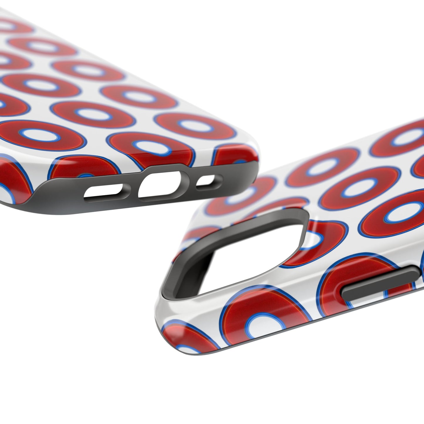 Impact-Resistant Lumpy Donut Case - red vivid donut print w/white background