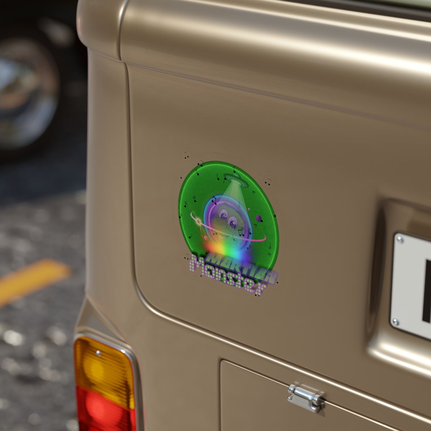 Donut Bumper/Outdoor Sticker - "My Phavorite Martian" - green donut - [Die-Cut] 6"x 6"