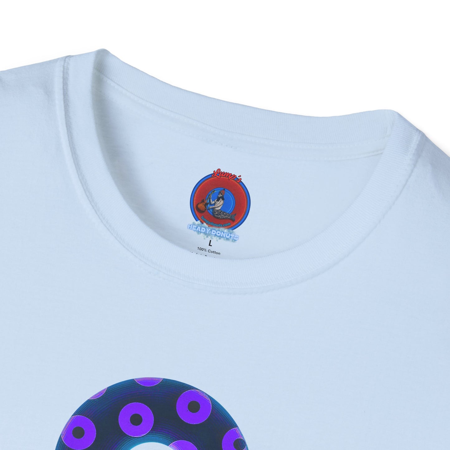 Plain Donuts/Unisex Soft-Style - "Plain Blimpy Paradoxical Donuts" - dark steel blue/vivd dark purple donuts