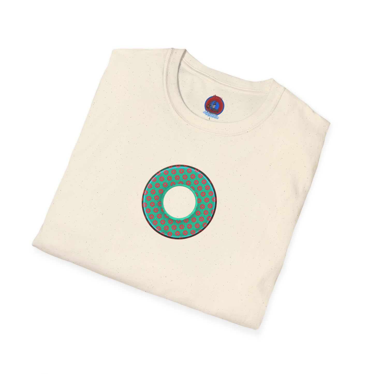 Plain Donuts/Unisex Soft-Style - "Plain Electric Paradoxical Donuts" - light green/red donuts