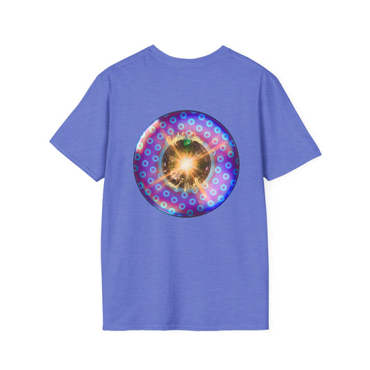 Classic Donut Tee - Unisex Soft-Style - "Donut Melts" - purple/blue paradoxical donut