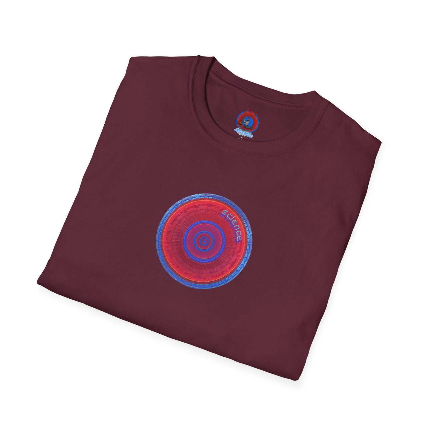 Classic Donut Tee - Unisex Soft-Style - "Tube Donuts" - series 1.0 - red donut/lighter blue bordering