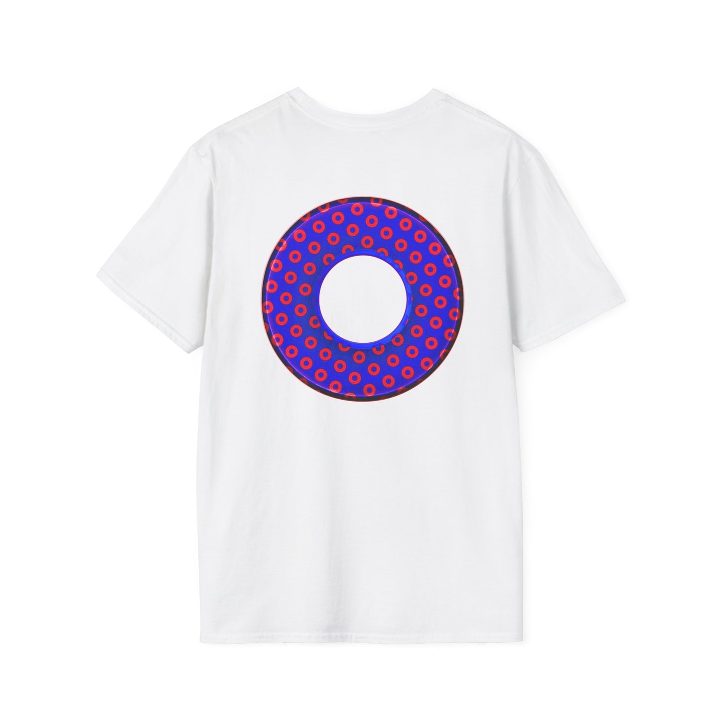 Plain Donuts/Unisex Soft-Style - "Plain Electric Paradoxical Donuts" - dark royal blue/red donuts
