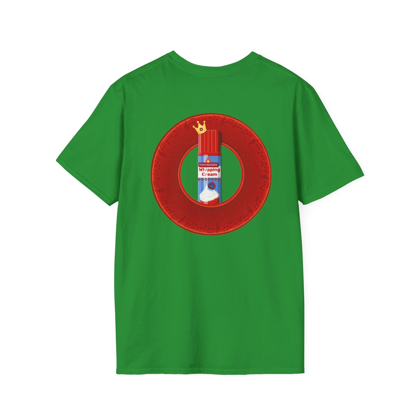 Classic Donut Tee - Unisex Soft-Style - "Princely Wooked Cream in a Can - YEMSG Donut " - vivid red donut