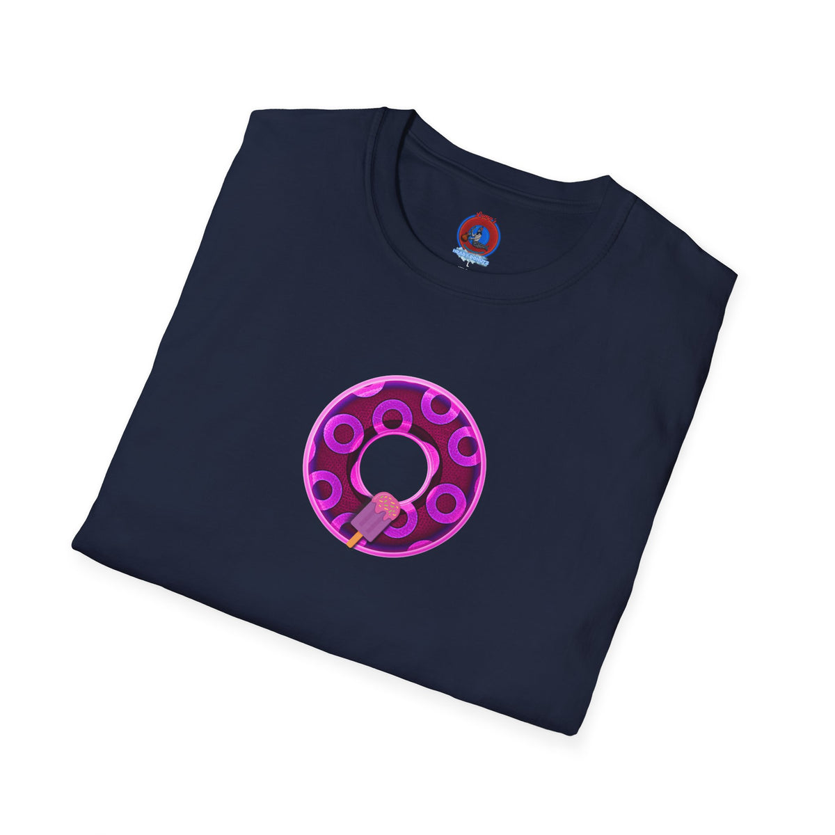 Classic Donut Tee - Unisex Soft-Style - "It's Ice Cream Popsicles - YEMSG Donut" - purple/magenta paradox donut - variant 1