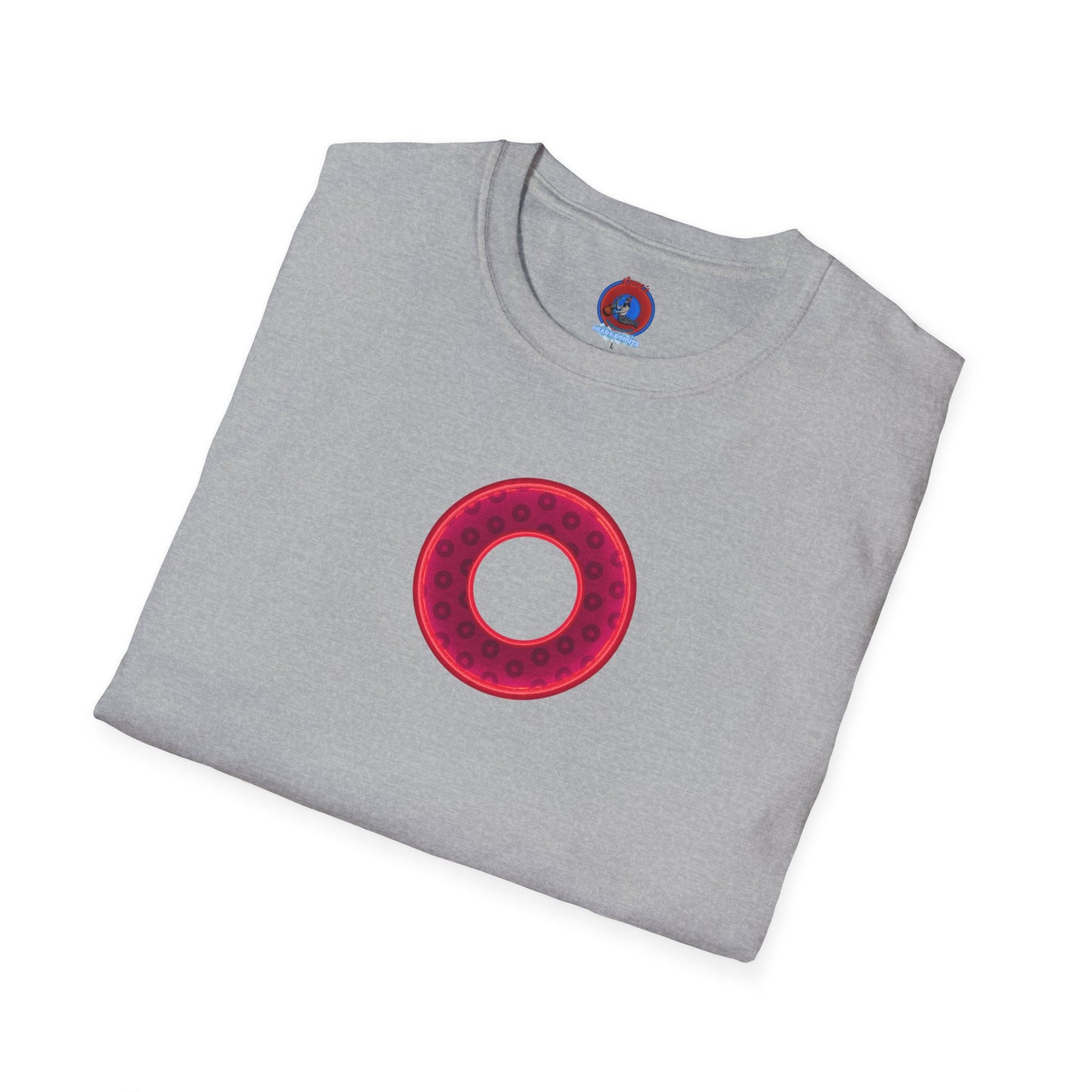 Plain Donuts/Unisex Soft-Style - "Plain Wide Mouthed Paradoxical Donuts" - dark red/bright red donuts