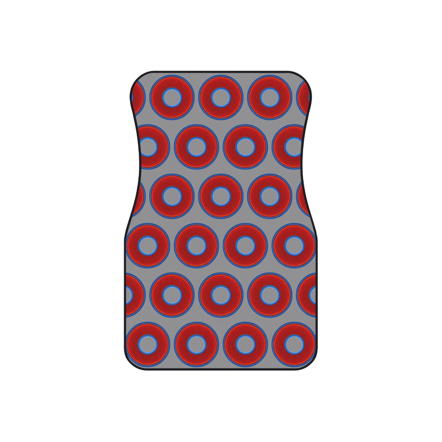 Contacted Car Mats - vivid donut print w/gray background