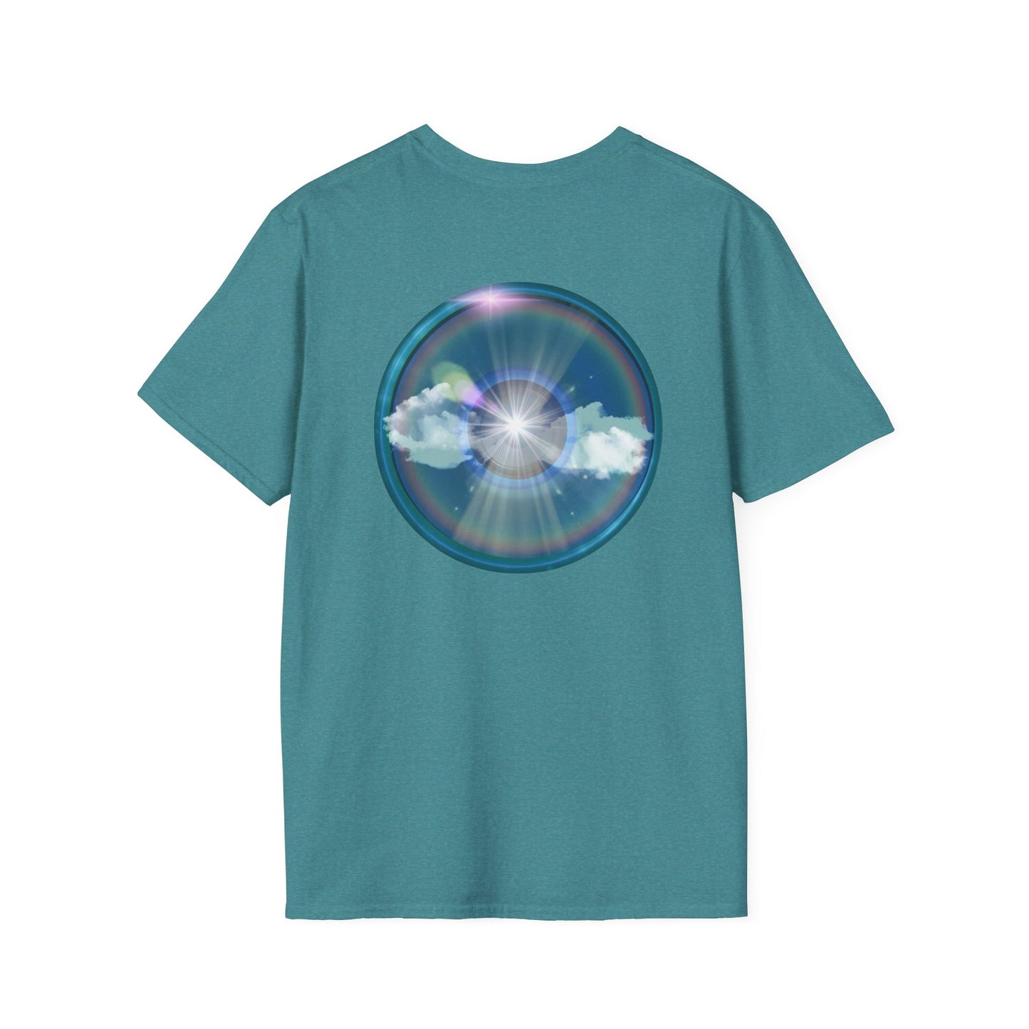 Classic Donut Tee - Unisex Soft-Style - "The Divided Donut" - variant 3 - blue donut [*50% to The Divided Sky Foundation]
