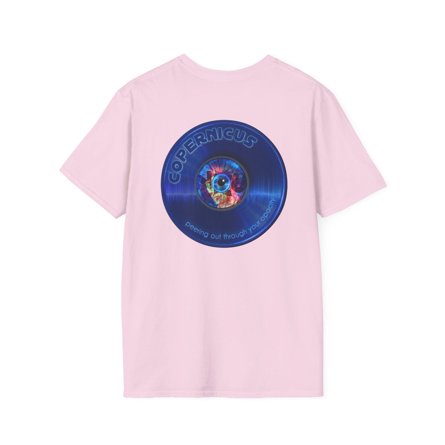 Classic Donut Tee - Unisex Soft-Style - "Drunken Copernicus" - series 1.0 - blue donut - variant 2